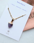 Amethyst Heart Necklace for Peace & Calm (S)