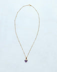 Amethyst Heart Necklace for Peace & Calm (S)