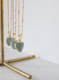 Amazonite Heart Necklace for Happiness & Confidence