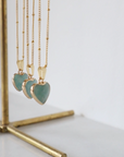 Amazonite Heart Necklace for Happiness & Confidence