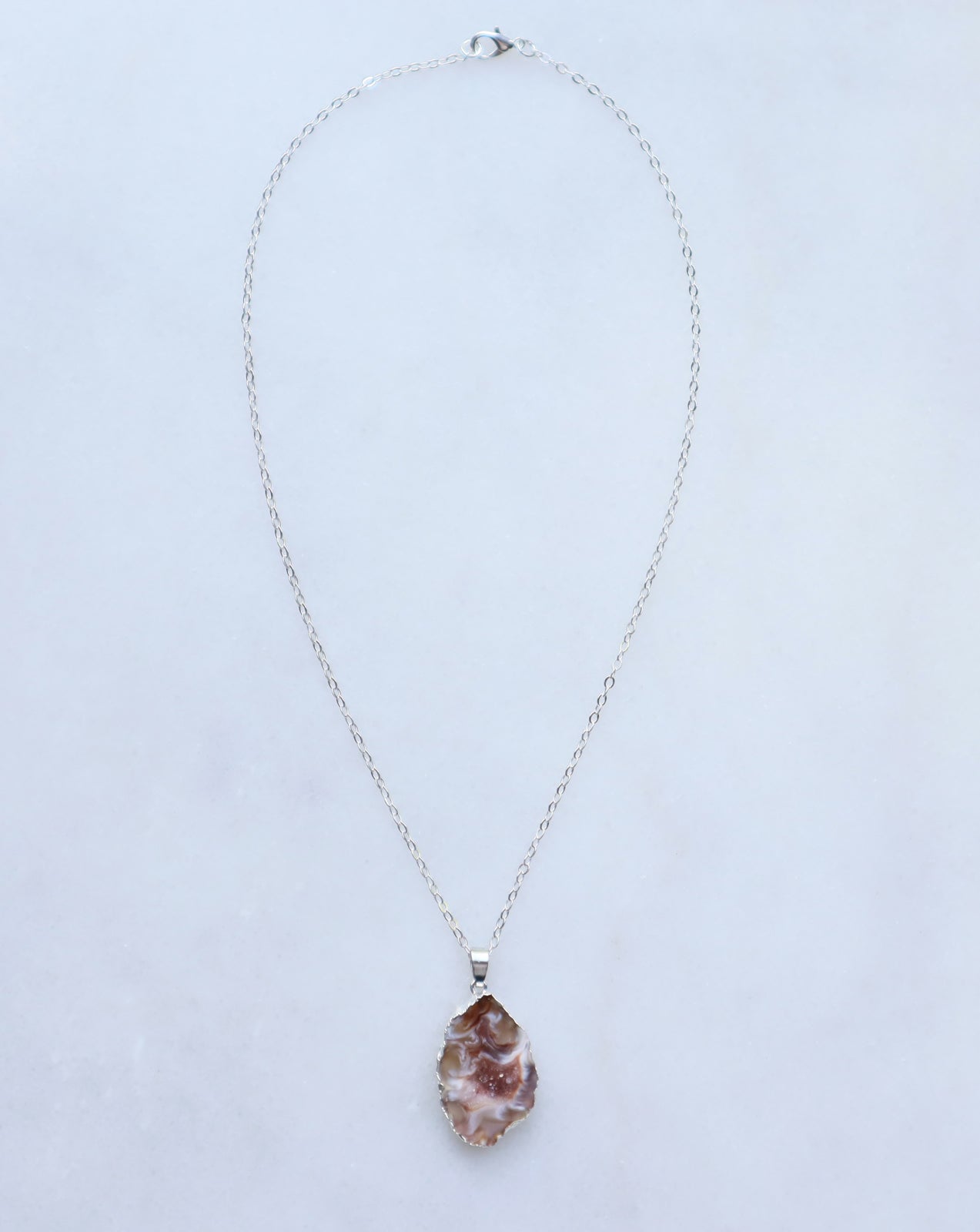 Agate Geode Necklace for Balance & Focus