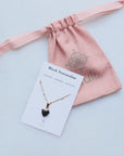 Black Tourmaline Heart Necklace for Protection (S)