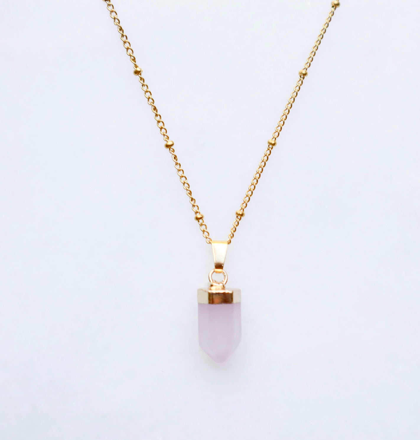 Rose Quartz Point Necklace for Love & Peace