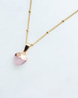 Rose Quartz Heart Necklace for Love & Peace (S)