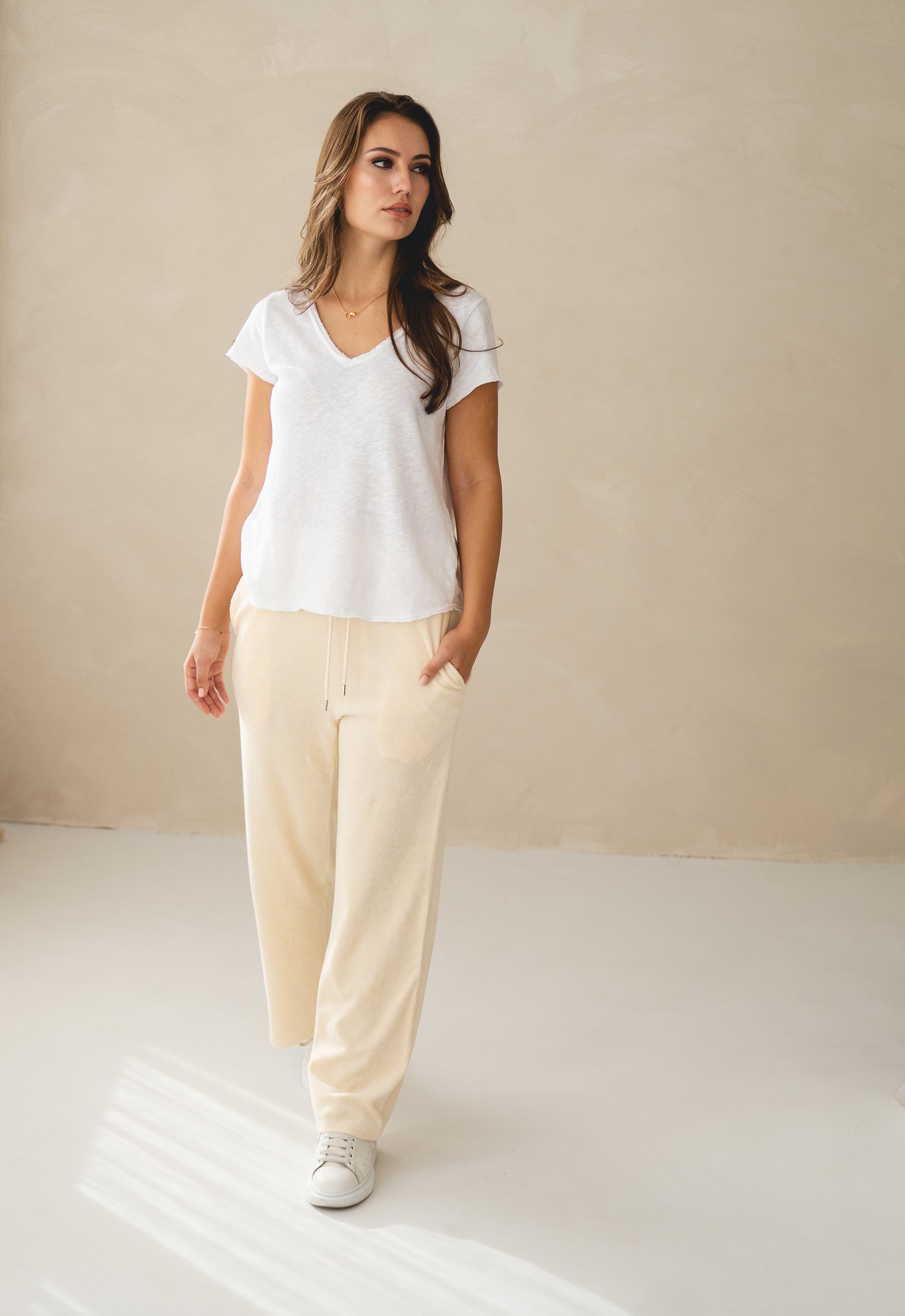 Unisex Meditation Terry Pants Creme