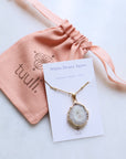 White Druzy Agate Necklace for Clarity & Positivity
