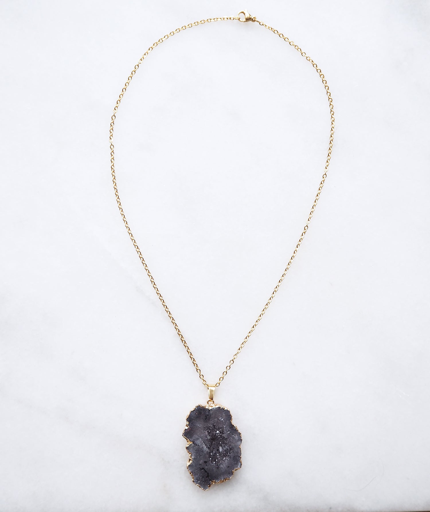 Smokey Druzy Sprinkle Necklace