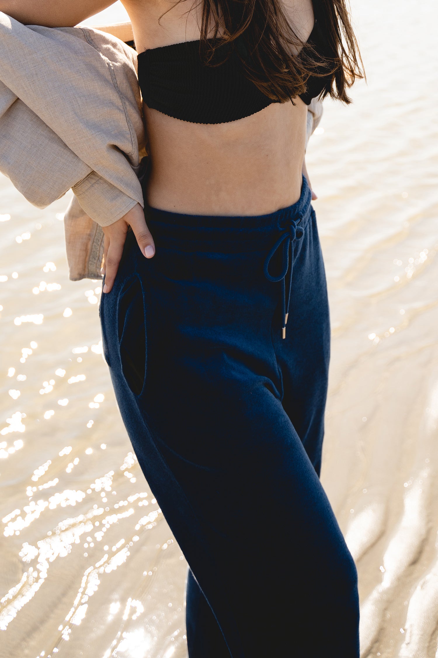 Unisex Meditation Terry Pants Navy