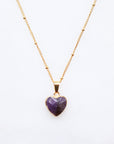 Amethyst Heart Necklace for Peace & Balance