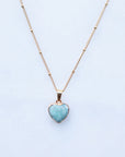 Amazonite Heart Necklace for Happiness & Confidence