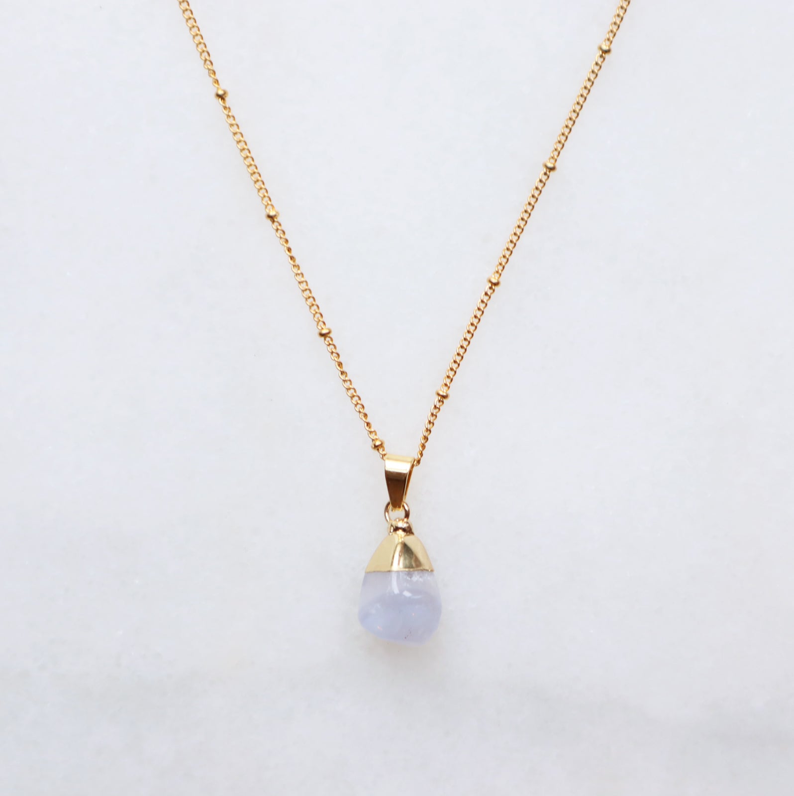 Blue Agate Necklace for Calmness & Clarity