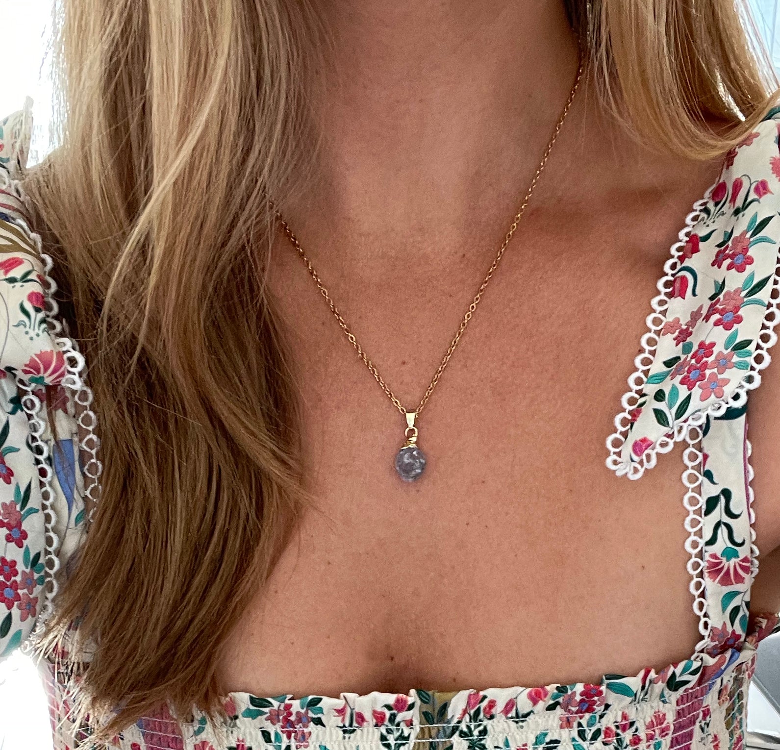 Blue Fluorite Necklace for Focus & Positivity