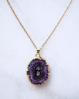 Purple Druzy Agate Necklace for Calm & Creativity