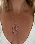 Coral Druzy Sprinkle Necklace for Vitality & Joy