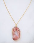 Coral Druzy Sprinkle Necklace for Vitality & Joy