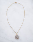 White Druzy Agate Necklace for Clarity & Positivity