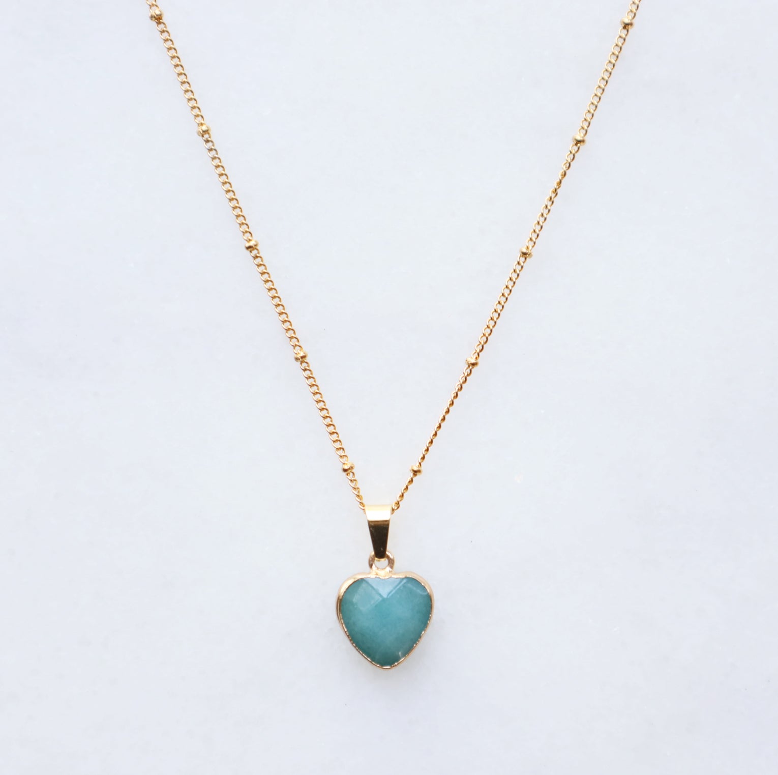 Green Aventurine Heart Necklace for Luck & Growth