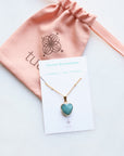 Green Aventurine Heart Necklace for Luck & Growth