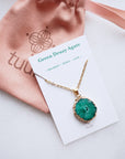 Green Druzy Agate Necklace for Renewal & Balance