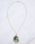 Green Druzy Sprinkle Necklace for Renewal & Positive Energy