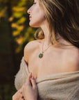 Green Druzy Agate Necklace for Renewal & Balance