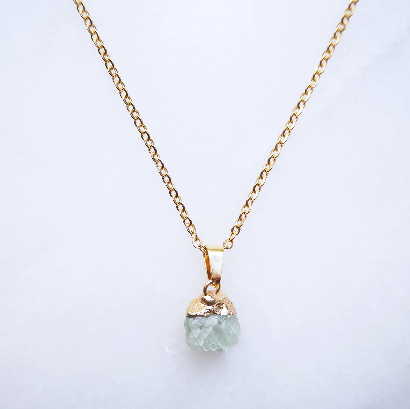 Green Fluorite Necklace for Focus & Balance (S)