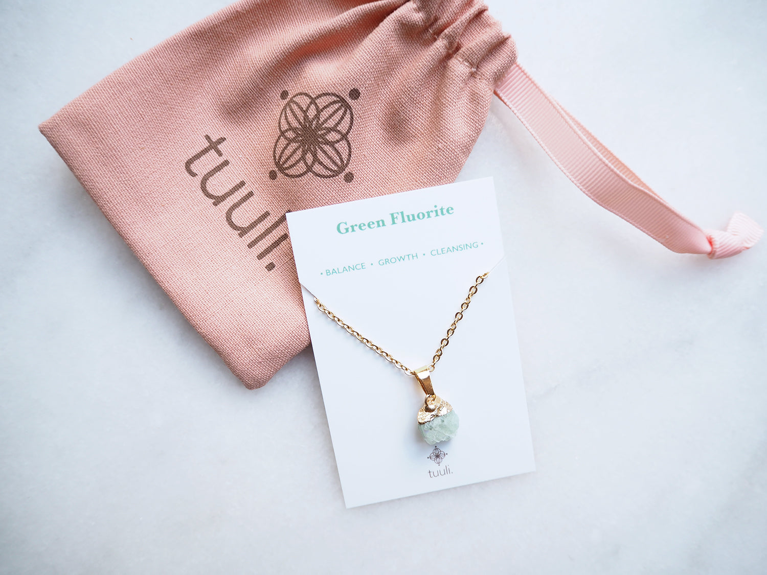 Green Fluorite Necklace for Focus & Balance (S)