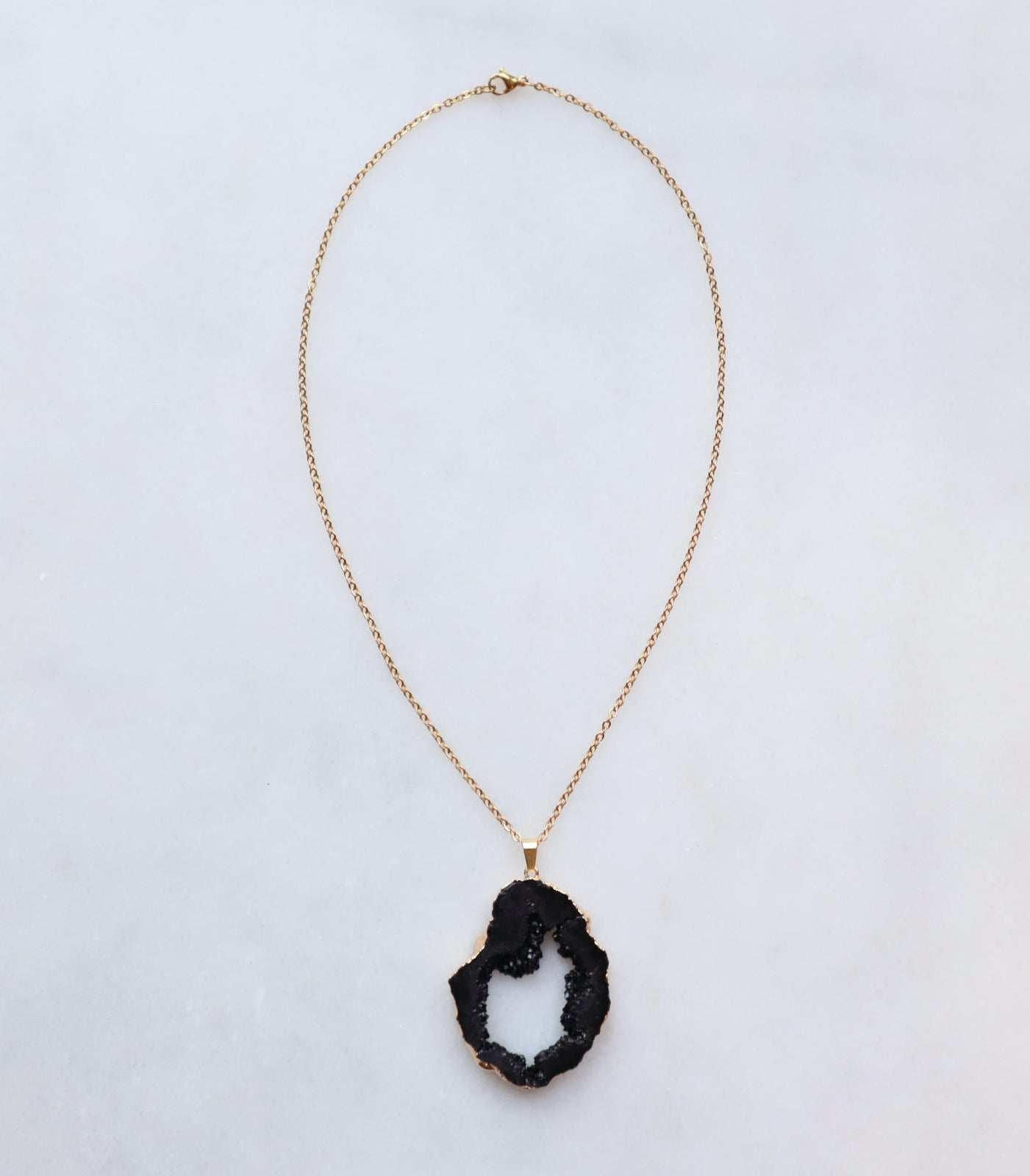Black Druzy Sprinkle Necklace