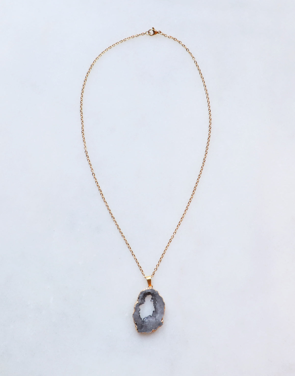 Smokey Druzy Sprinkle Necklace (S)