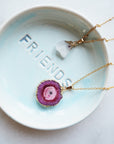 Pink Druzy Agate Necklace for Love & Positivity