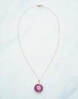 Pink Druzy Agate Necklace for Love & Positivity
