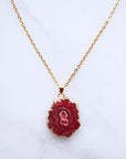 Strawberry Druzy Agate Necklace for Love & Positivity