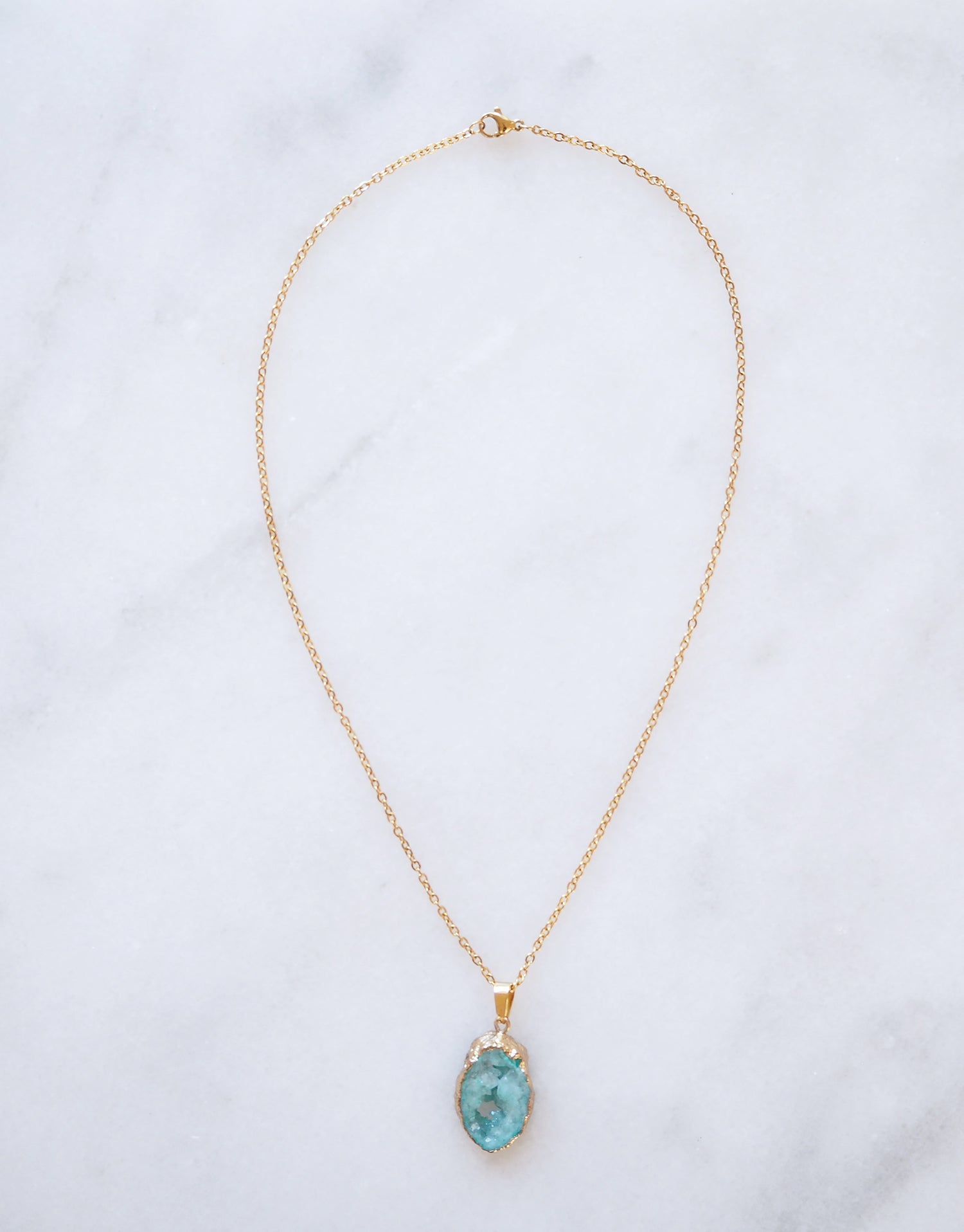 Turquoise Druzy Sprinkle Necklace (S)