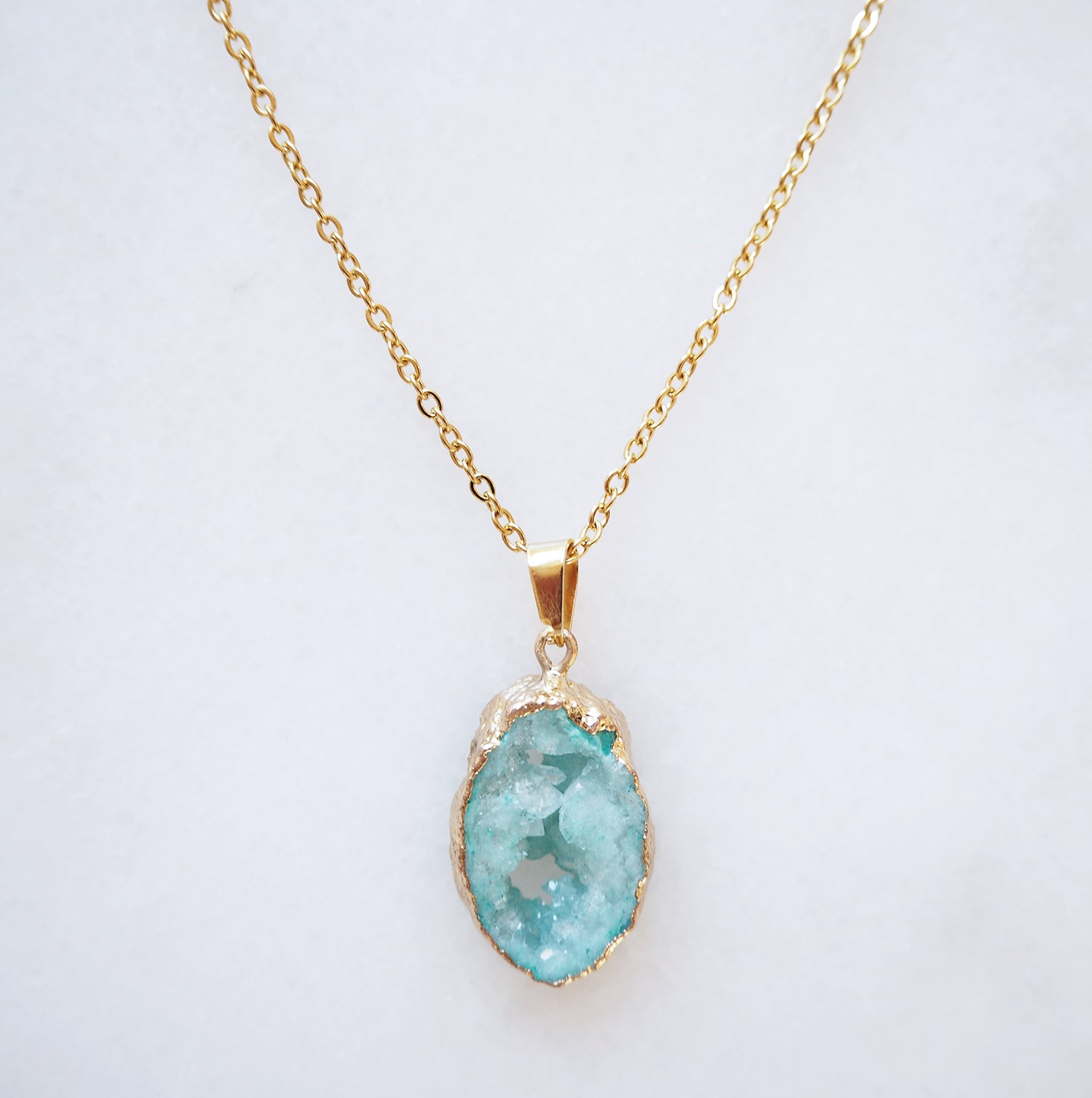 Turquoise Druzy Sprinkle Necklace (S)