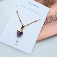 Amethyst Heart Necklace - Small