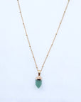 Green Aventurine Point Necklace for Luck & Success