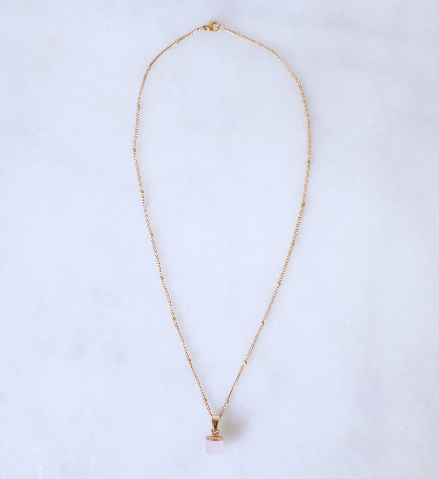 Rose Quartz Necklace - XS