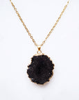 Black Druzy Agate Necklace