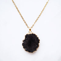 Black Druzy Agate Necklace