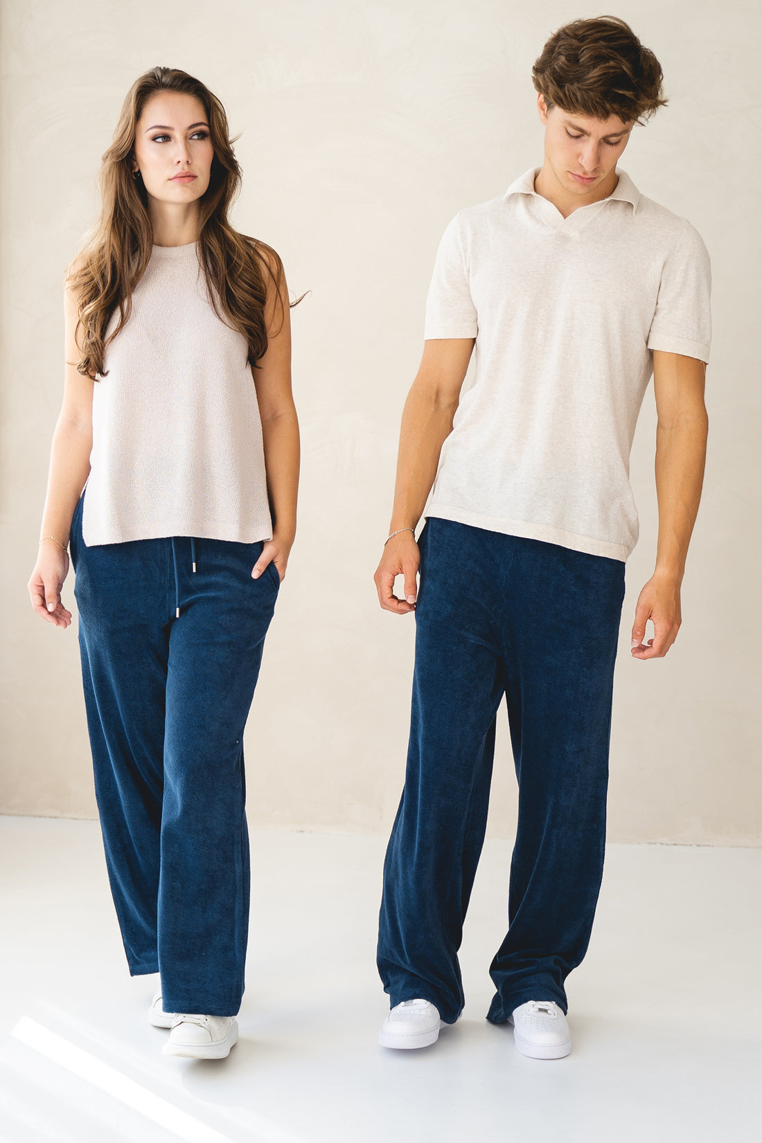 Unisex Meditation Terry Pants Navy