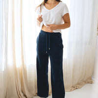 Unisex Meditation Terry Pants Navy