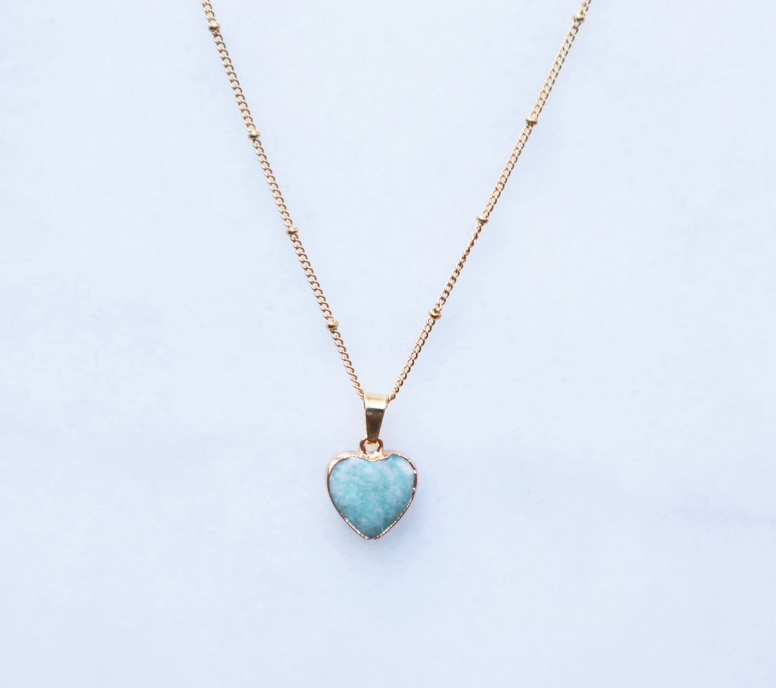 Amazonite Heart Necklace