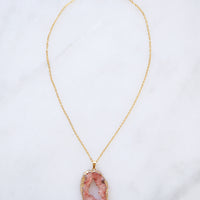 Limited Edition Coral Druzy Sprinkle Necklace