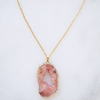 Limited Edition Coral Druzy Sprinkle Necklace