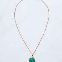 Green Druzy Agate Necklace