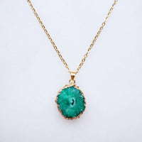 Green Druzy Agate Necklace