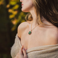 Green Druzy Agate Necklace