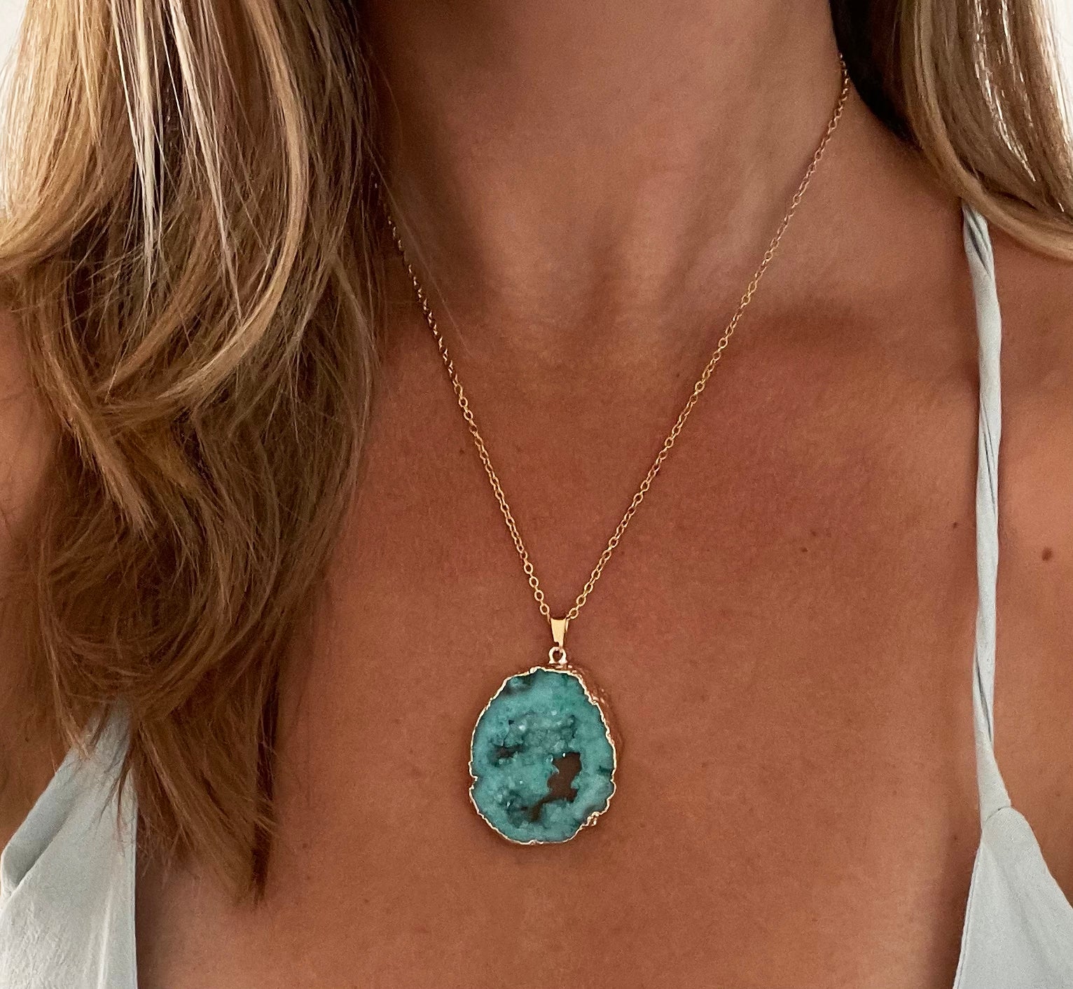 Limited Edition Turquoise Druzy Sprinkle Necklace