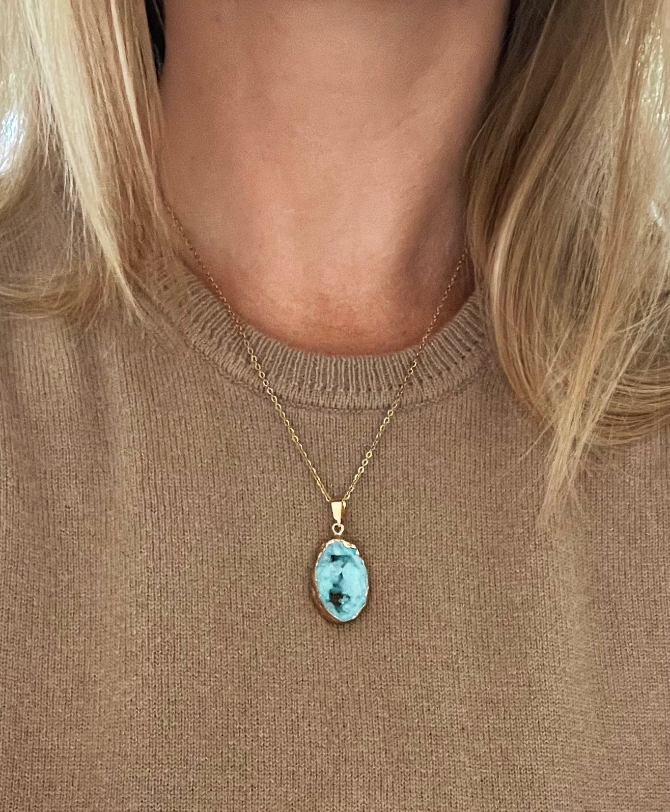 Limited Edition Turquoise Druzy Sprinkle Necklace - Small