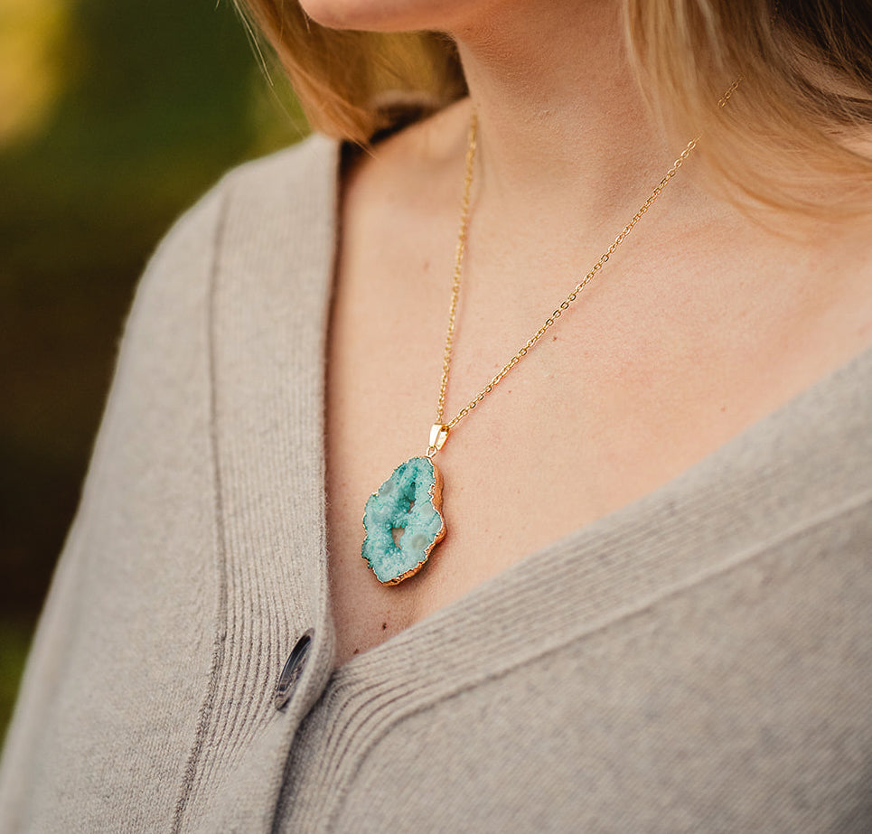 Limited Edition Turquoise Druzy Sprinkle Necklace